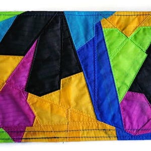 Recycled Paraglider Bifold Wallet: Eco-Friendly Quilted Design, Happy Colors Billfold