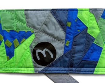 Recycled Paraglider Wallet: Geometric Bifold, Patchwork Eco-Friendly Vegan, Logo