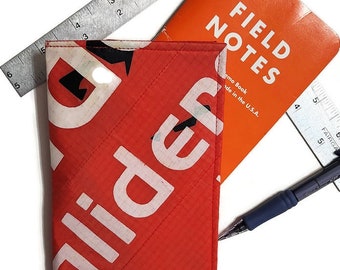 Field Notes Cover, OOAK Recycled Paraglider Glider Logo Memo Cover, Planner Wallet, Eco Field Notes Wallet, Journal Cover, Travel Organizer