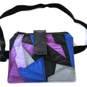 Eco-Friendly Waist Bag | Recycled Paraglider Hip Pack with Unique Geometric Design, Upcycled Goods