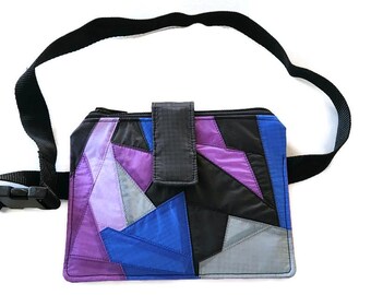 Eco-Friendly Waist Bag | Recycled Paraglider Hip Pack with Unique Geometric Design, Upcycled Goods