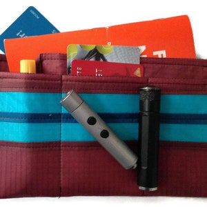 Organizador de EDC, transporte diario, organizador de bolsillo marrón, equipo Bushcraft, protector de bolsillo de parapente reciclado pequeño, caja de engranajes minimalista