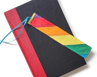 Recycled Rainbow Bookmark, Upcycled Paraglider Page Holder, Readers Gift