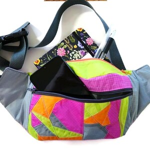 Upcycled Paraglider Fanny Pack: Quilted Geometric Waist Bag