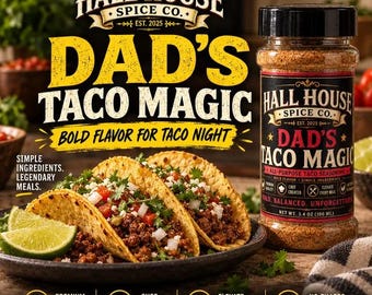 Dad’s Taco Magic | Gourmet Taco Seasoning Spice Blend | Beef, Chicken, Pork & More (3.4 oz)