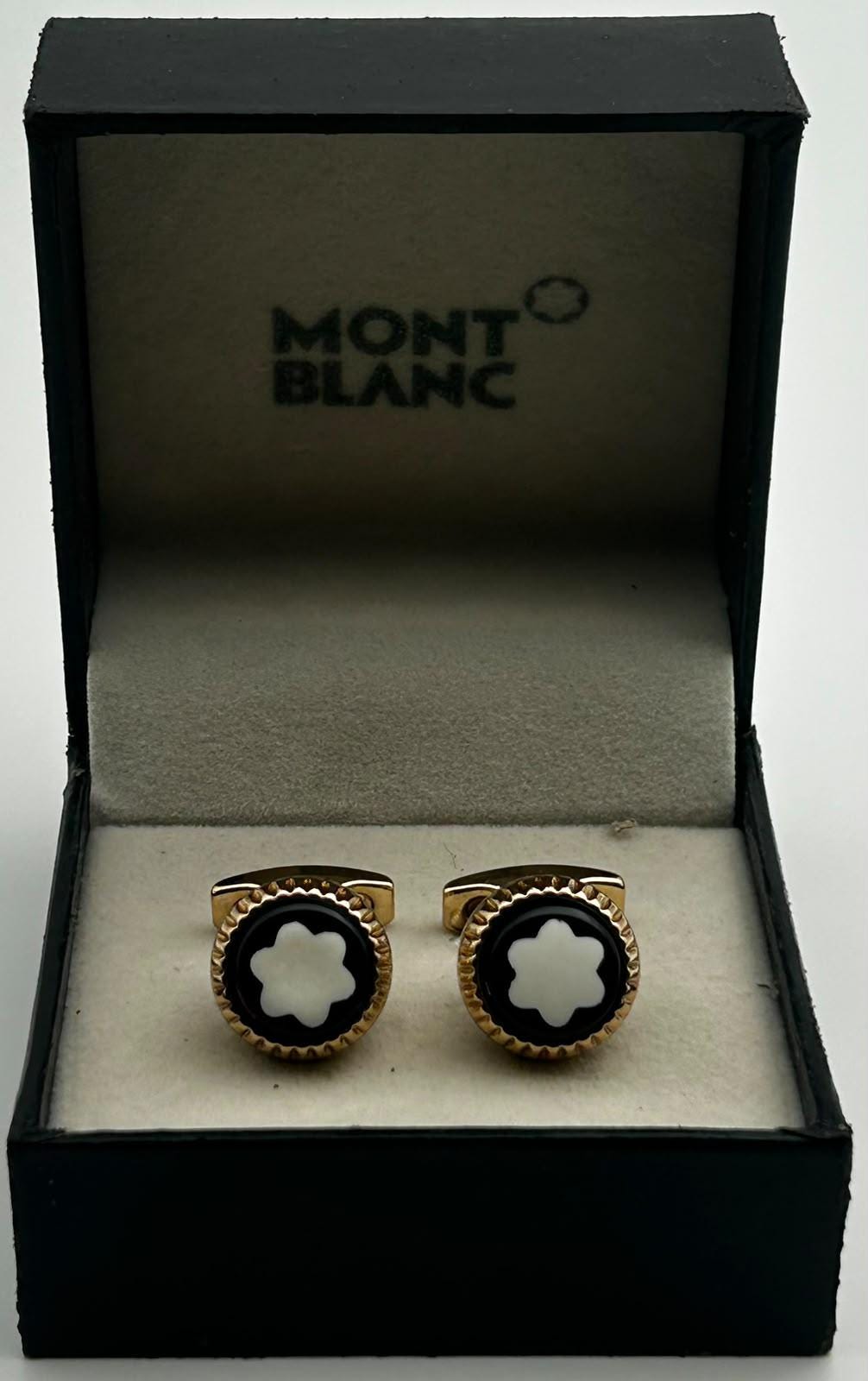 MONT BLANC ブラックカフリンクス Mont blanc cufflinks - Etsy 日本