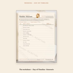 Wedding Timeline Worksheet – Sunset-Backward Planning, Bilingual EN/ES (PDF) image 5