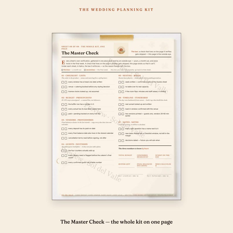 Planificador de bodas imprimible, libro bilingüe para planificar bodas, kit de carpeta minimalista, presupuesto, lista de invitados, seguimiento de proveedores, itinerario, PDF imagen 10