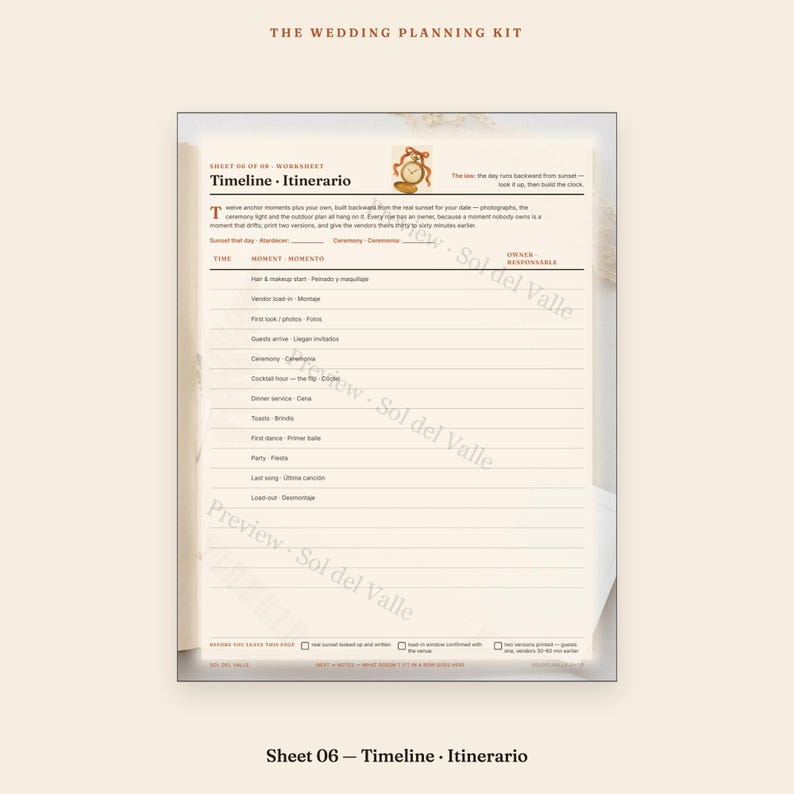Planificador de bodas imprimible, libro bilingüe para planificar bodas, kit de carpeta minimalista, presupuesto, lista de invitados, seguimiento de proveedores, itinerario, PDF imagen 9