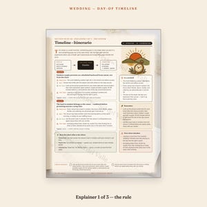 Wedding Timeline Worksheet – Sunset-Backward Planning, Bilingual EN/ES (PDF) image 2