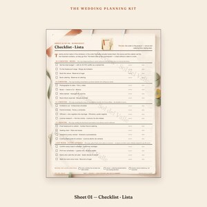 Planificador de bodas imprimible, libro bilingüe para planificar bodas, kit de carpeta minimalista, presupuesto, lista de invitados, seguimiento de proveedores, itinerario, PDF imagen 4