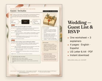 Zweisprachige Gästeliste & RSVP-Tracker für Hochzeiten – Arbeitsblatt zur Gästezählung (PDF)