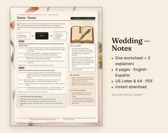 Notizen zur zweisprachigen Hochzeitsplanung – Entscheidungen, Zahlungen, Fragen an Dienstleister (PDF)