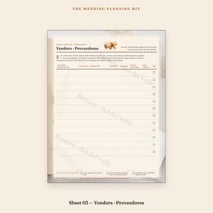Planificador de bodas imprimible, libro bilingüe para planificar bodas, kit de carpeta minimalista, presupuesto, lista de invitados, seguimiento de proveedores, itinerario, PDF imagen 6
