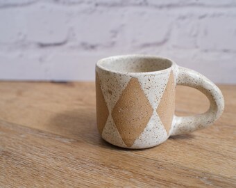 Handmade Argyle Ceramic Mug — 7oz
