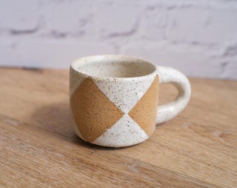 Handmade Argyle Ceramic Mug — 7oz