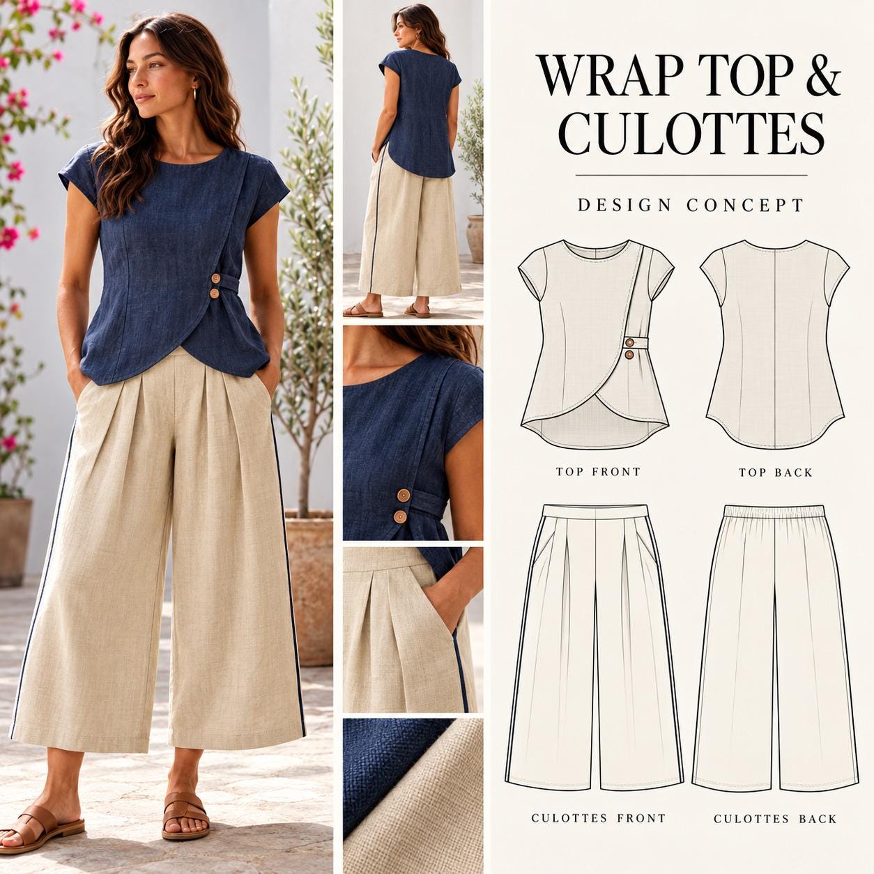 Wrap Culottes - Etsy