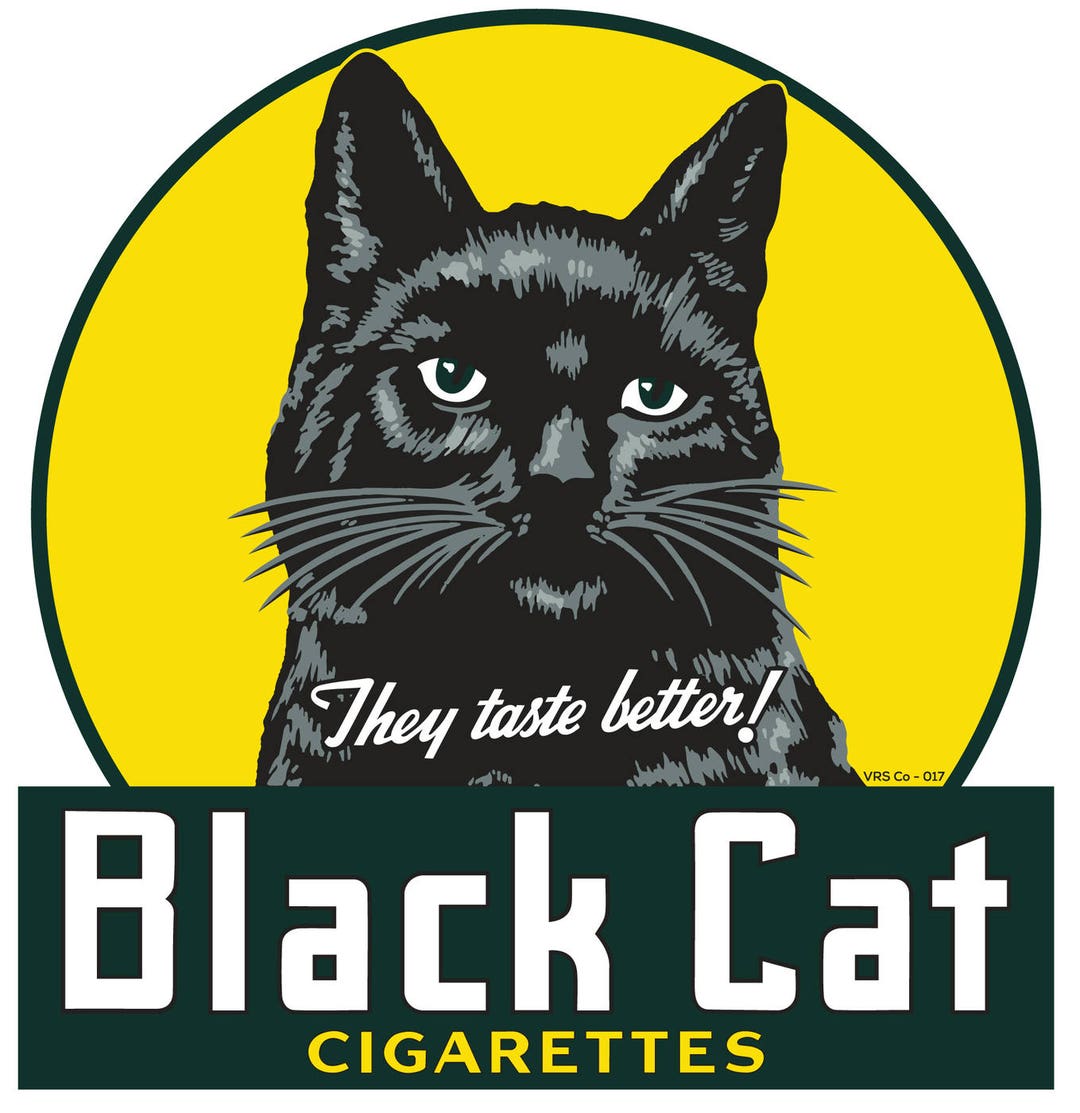 cats and tobacco Vintage Style Steel Sign Black Cat Cigarettes 26