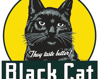 Vintage Style Steel Sign Black Cat Cigarettes 26