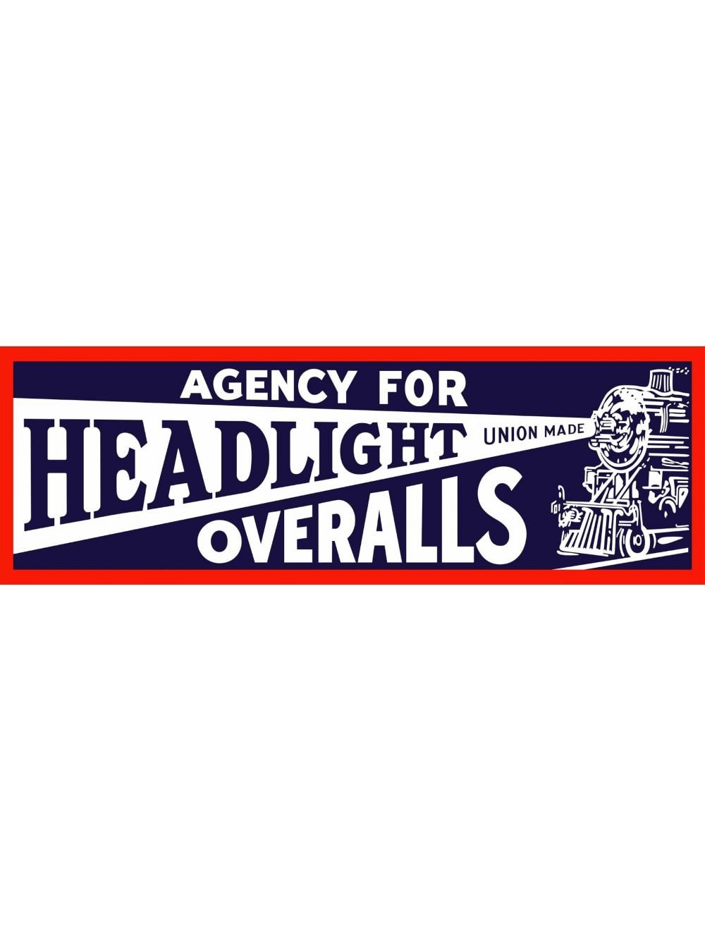VINTAGE ANTIQUE Style Metal Sign Headlight Overalls 36