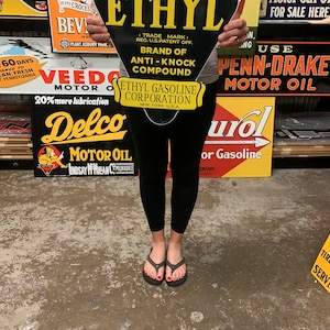 Vintage Style Metal Sign Ethyl Gas Logo Made in USA