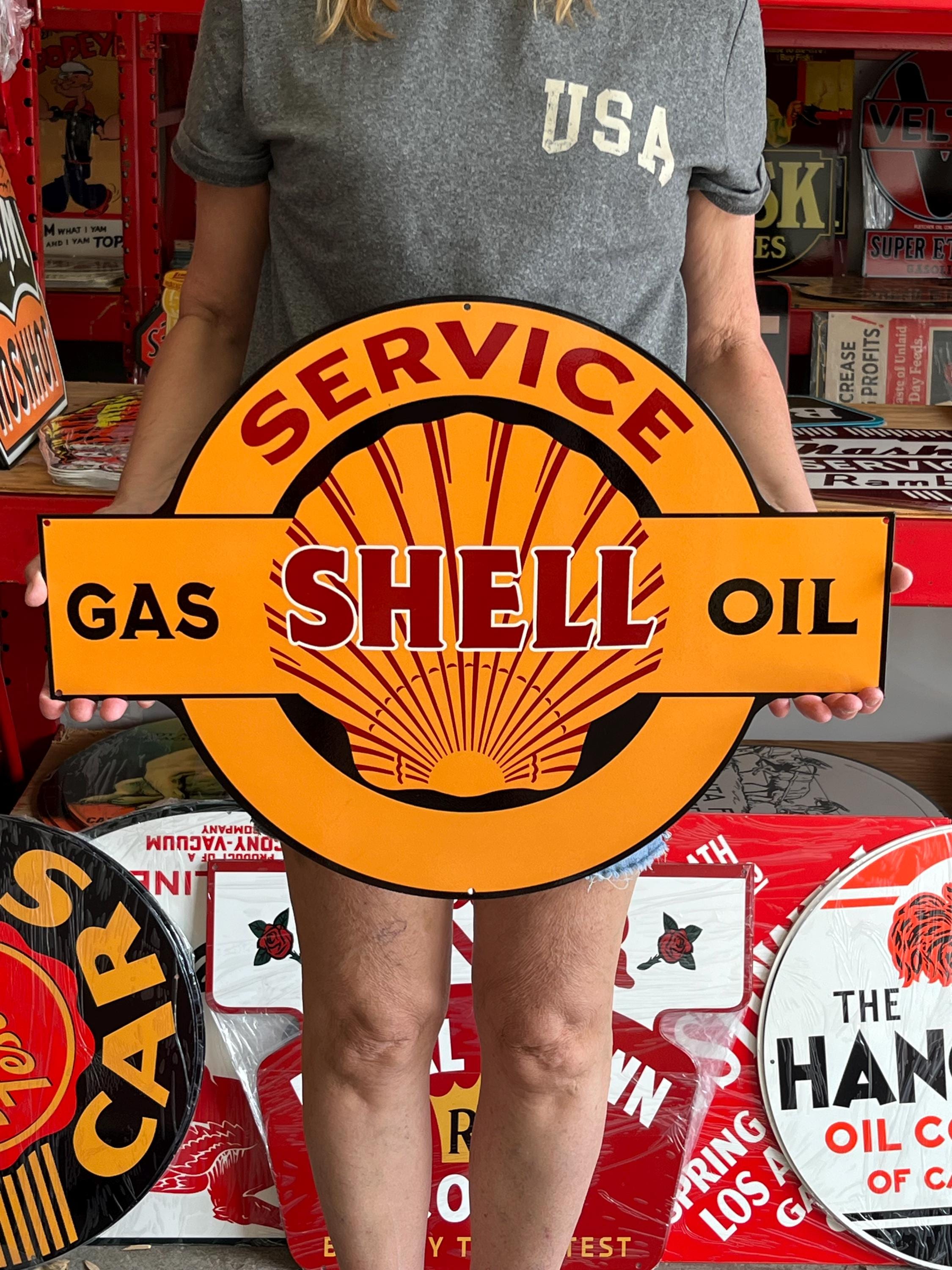 Antique Shell Oil Sign - Etsy