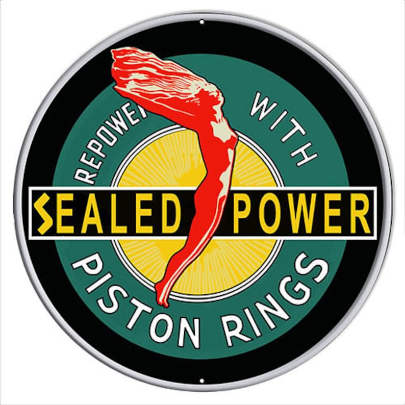 VINTAGE ANTIQUE Style Metal Sign Sealed Power Piston Rings Etsy