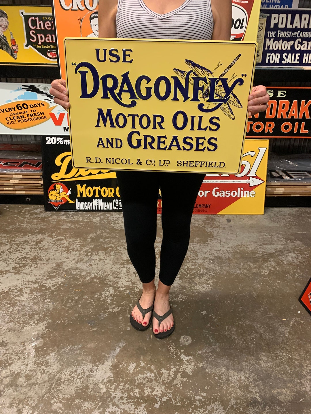 Vintage Style Metal Sign Dragonfly Oil Grease Made in USA - Etsy