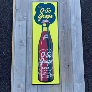 Oso Grape Vintage Style Embossed Steel Sign 36x12