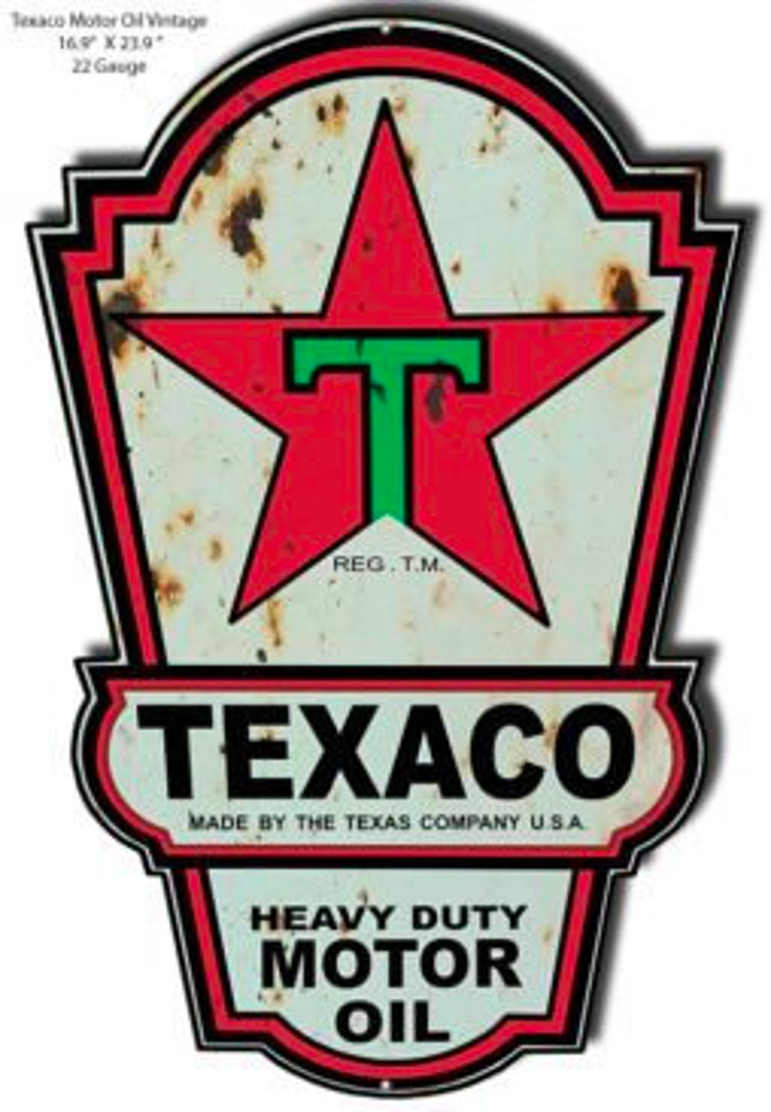 Vintage Style Metal Sign Texaco Motor Oil Man Cave / Man Cave