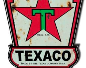 Vintage Style Metal Sign Texaco Motor Oil Man Cave / Man Cave Decor / Garage Decor / Wall Art