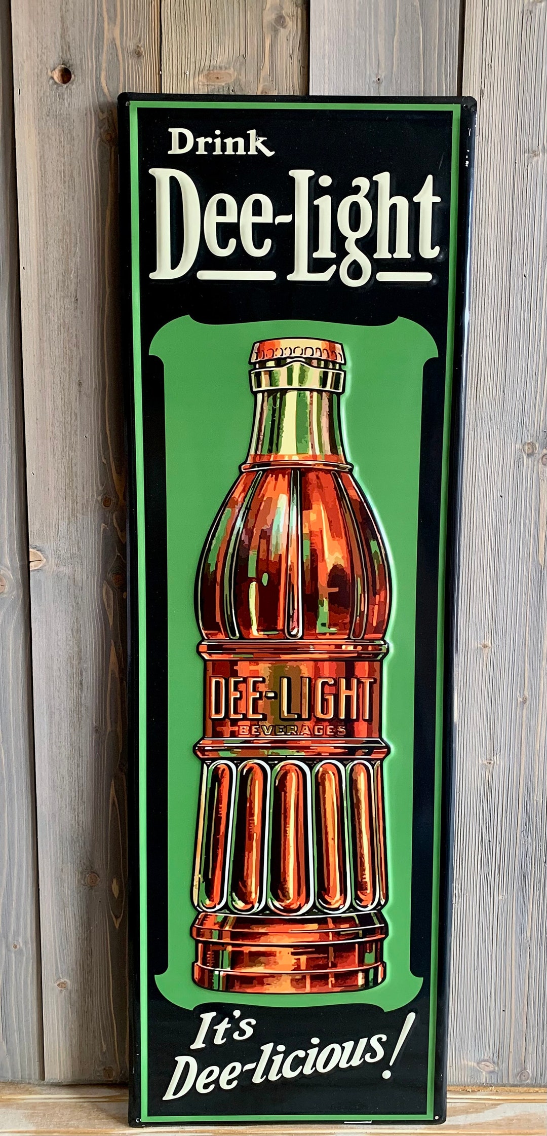 Antique Reproduction Vintage Style Dee Light Soda Steel Sign 36" X 12 ...