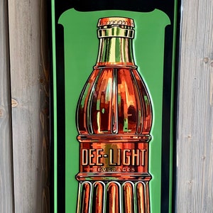 Antique Reproduction Vintage Style Dee Light Soda Steel Sign 36&quot; x 12&quot;