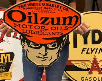 Vintate Antique Style Sign Oilzum Motor Oil Made In USA