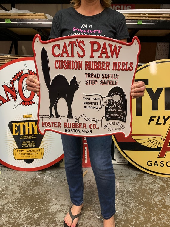 USAヴィンテージ CAT'S PAW キャッツポウ サイン 看板 オブジェ Vintage Antique Style Sign Cats Paw Shoes Made in USA - Etsy