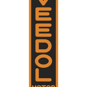 VINTAGE ANTIQUE Style Metal Sign Veedol Motor Oil 48&quot; x 12&quot;