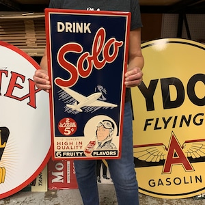 Vintage Antique Style Sign SOLO Soda Drink Made in USA