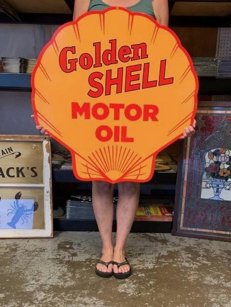 Antique Shell Oil Sign - Etsy