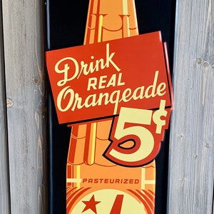Antique Reproduction TruAde Soda Sign Vintage Style 36" x 12"