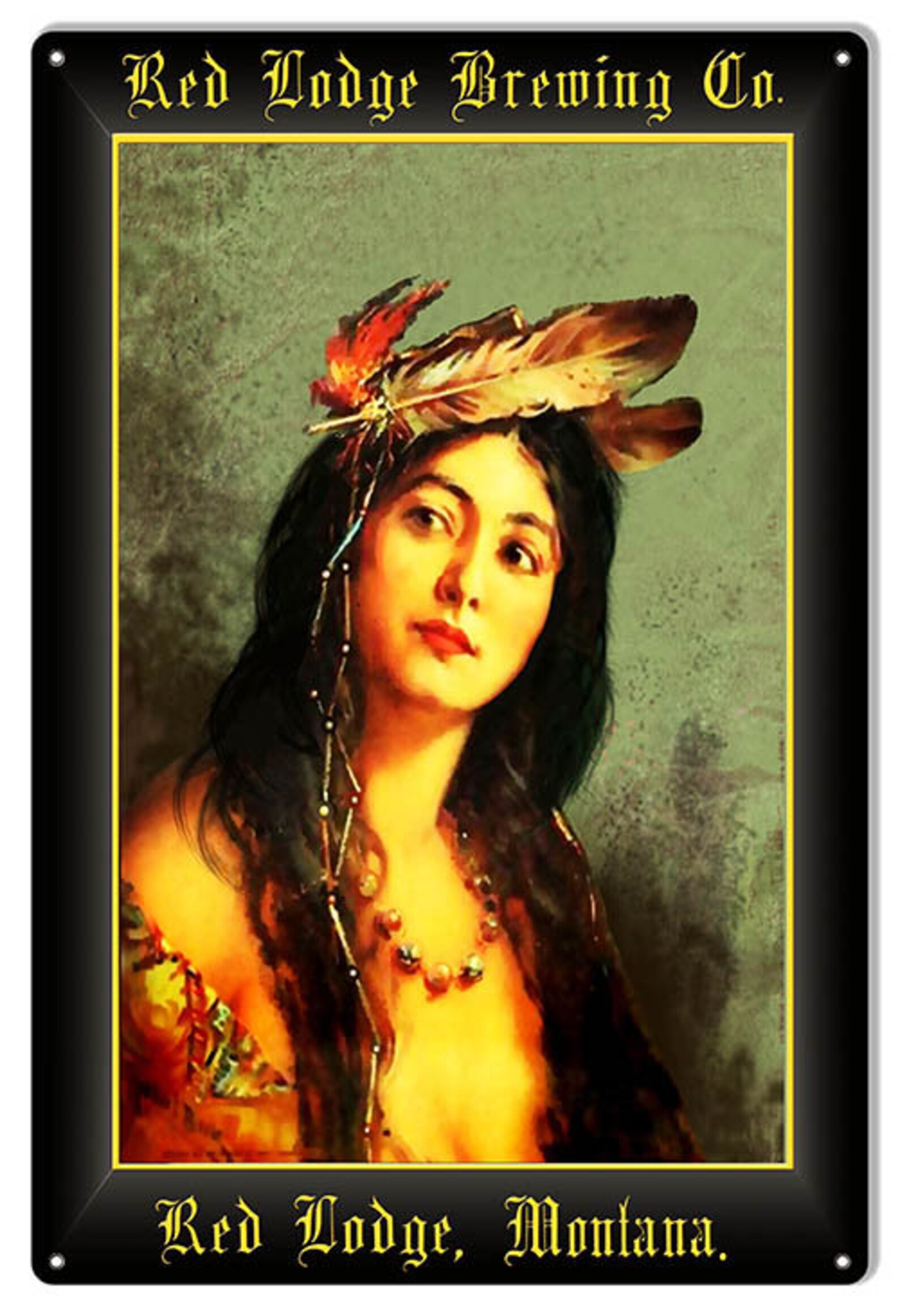 VINTAGE ANTIQUE Style Metal Sign Red Lodge Montana Brewing 12x18 Etsy