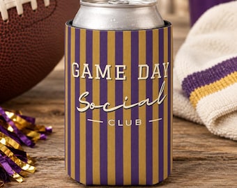 Personalized Team Color Can Cooler, Custom Game Day Drink Sleeve (Tailgate Accessory)