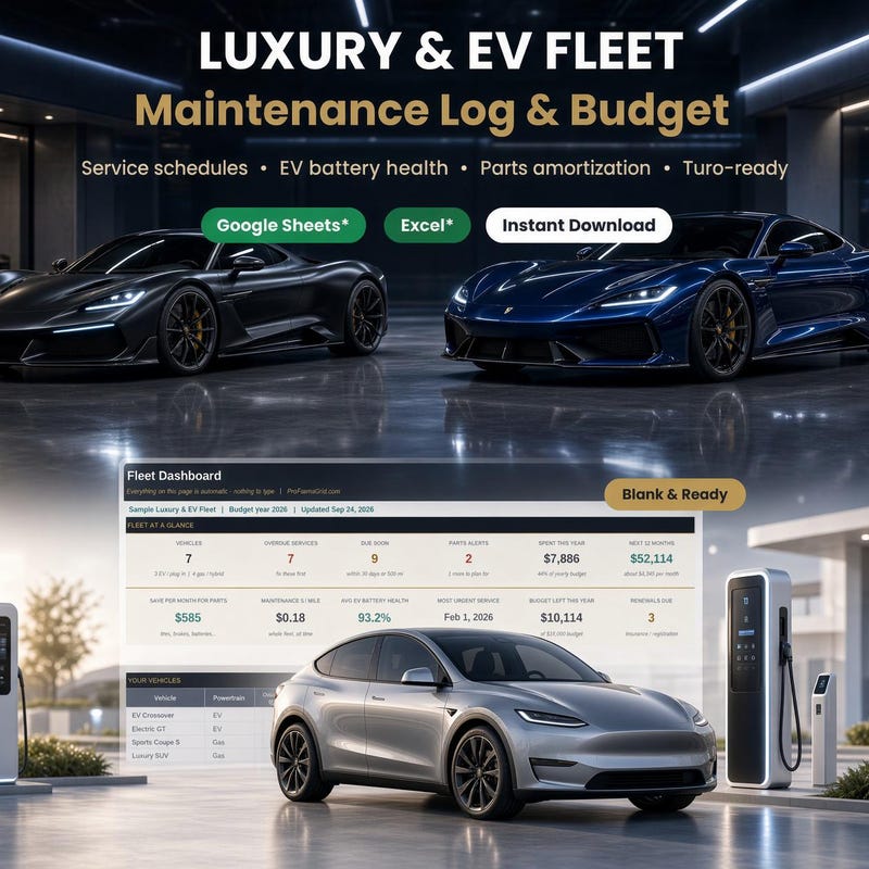 Luxury & EV Fleet Maintenance Log preview