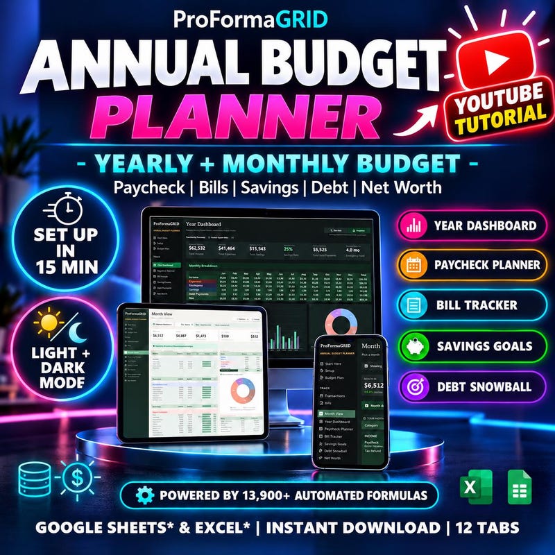 Annual Budget Planner Spreadsheet preview