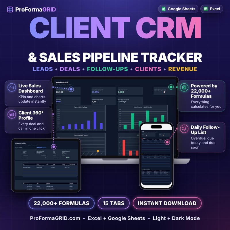 Client CRM & Sales Pipeline Tracker preview
