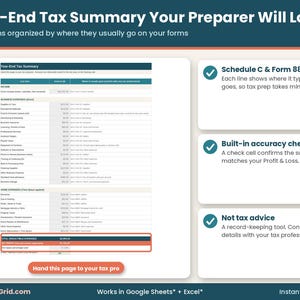 Year-end daycare tax summary organizing deductions by Schedule C and Form 8829 hints, with an accuracy check cell. Record-keeping tool, not tax advice.