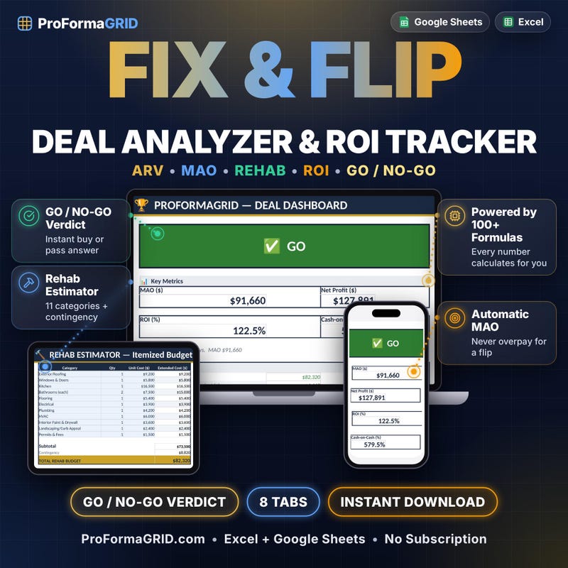 Fix and Flip Deal Analyzer preview