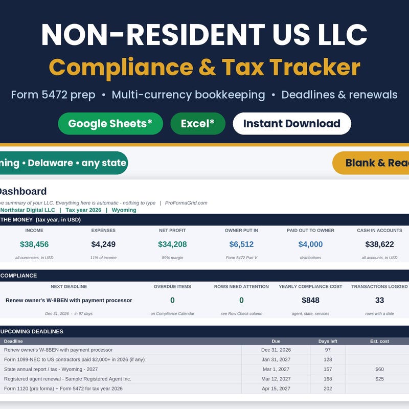 Non-Resident US LLC Tax Tracker preview
