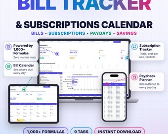 Bill & Subscription Tracker listing preview