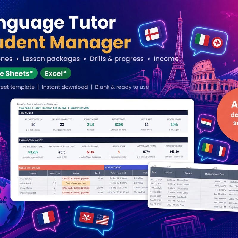 Language Tutor Business Tracker preview