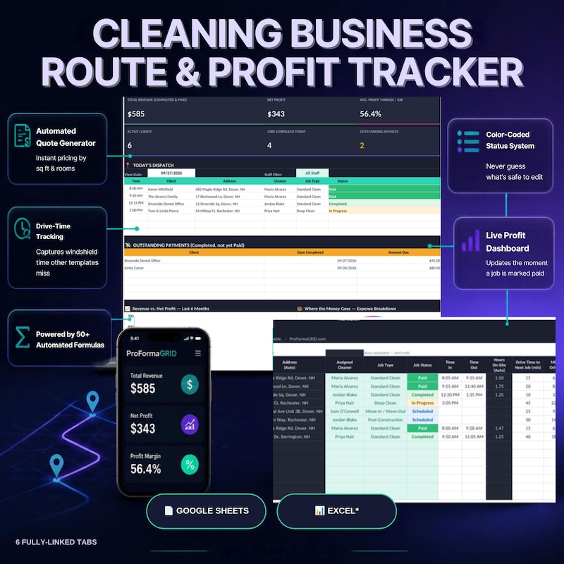 Cleaning Business Route & Profit Tracker preview